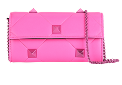 Roman Stud Wallet On Chain, Leather, Pink, MII, S, 3*